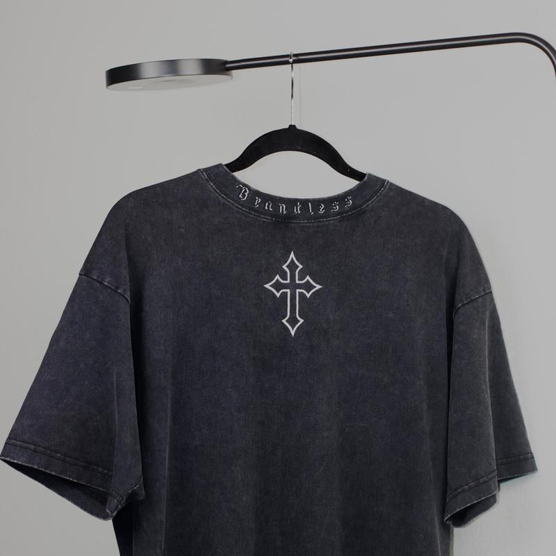 Embroidered Cross, Shortsleeve T-Shirt